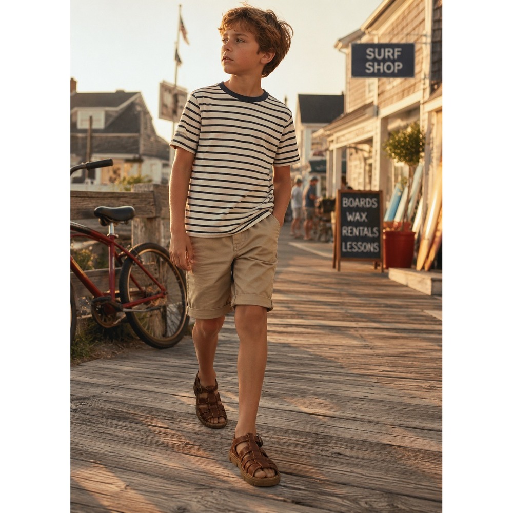 Dr. Martens 6447 Kids Brown Leather Fisherman Sandals Size 13 Buckle AirWair